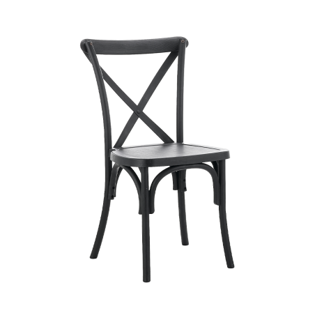Wooden Wedding Chair CROSS-BACK WOOD Black