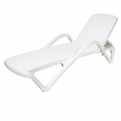 Plastic Sun Lounger  MARINA White