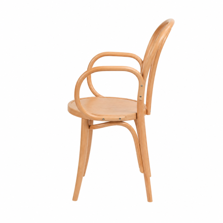 Wooden Restaurant Chair MONET 18 ARM Natural