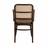Wooden Restaurant Chair LOOMI 811 ARM Rattan Walnut