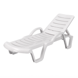Plastic Sun Lounger COSTA ARM White