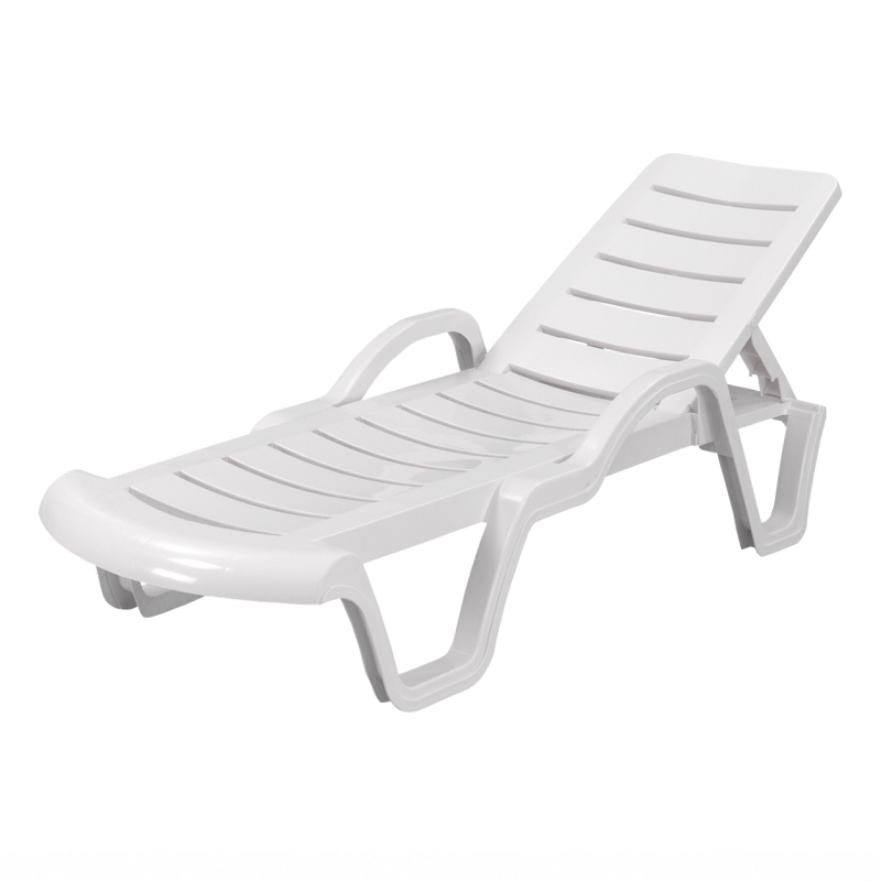 Plastic Sun Lounger COSTA ARM White