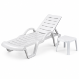 Plastic Sun Lounger COSTA ARM White