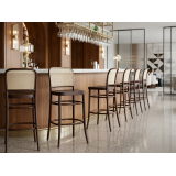 Wooden Restaurant Chair LOOMI 811 BAR Rattan Walnut