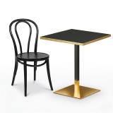 Bistro Table OMEGA R fi 68 Grey Stone with Gold Edging