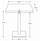 Bistro Table OMEGA R fi 68 Grey Stone with Gold Edging