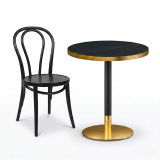 Bistro Table OMEGA R fi 68 Grey Stone with Gold Edging