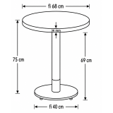 Bistro Table OMEGA R fi 68 Grey Stone with Gold Edging