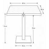 Bistro Table ALFA S 68x68 Walnut with Gold Edging
