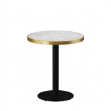 Bistro Table ALFA R fi 68 Crema Marble with Gold Edging