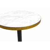 Bistro Table ALFA R fi 68 Crema Marble with Gold Edging