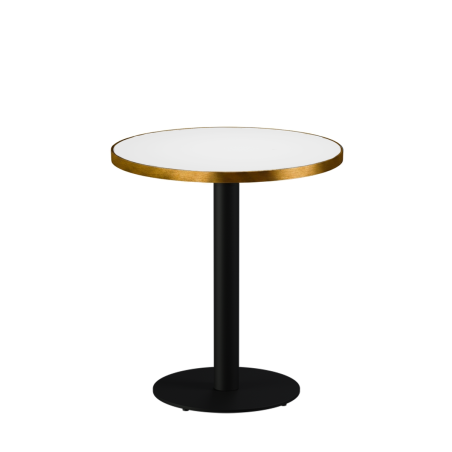 Bistro Table ALFA R fi 68 White with Gold Edging