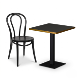 Bistro Table ALFA S 68x68 Anthracite with Gold Edging