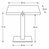 Bistro Table ALFA S 68x68 Anthracite with Gold Edging