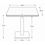 Bistro Table ALFA S 68x68 White with Multiplex Edge