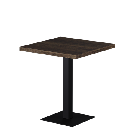 Bistro Table ALFA S 68x68 Southern Walnut with Dark Wood Edge