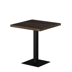 Bistro Table ALFA S 68x68 Southern Walnut with Dark Wood Edge