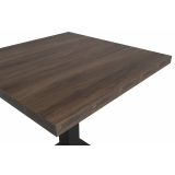 Bistro Table ALFA S 68x68 Southern Walnut with Dark Wood Edge