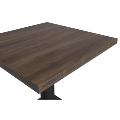 Bistro Table ALFA S 68x68 Southern Walnut with Dark Wood Edge