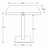 Bistro Table ALFA S 68x68 Southern Walnut with Dark Wood Edge