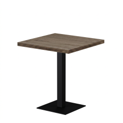 Bistro Table ALFA S 68x68 Sonoma Tabac Oak with Dark Wood Edge