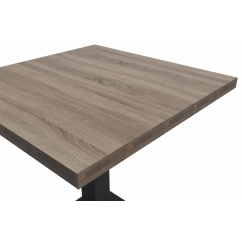 Bistro Table ALFA S 68x68 Sonoma Tabac Oak with Dark Wood Edge