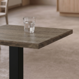 Bistro Table ALFA S 68x68 Sonoma Tabac Oak with Dark Wood Edge
