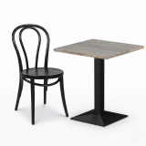Bistro Table GIZA 68x68 Cortona Oak with Light Wood Edge