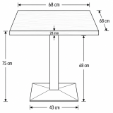 Bistro Table GIZA 68x68 Cortona Oak with Light Wood Edge