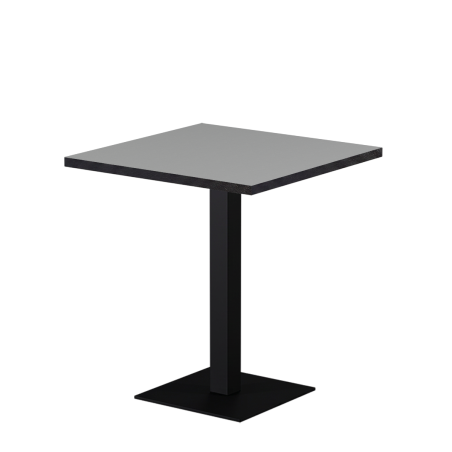 Bistro Table ALFA S 68x68 Ash Grey with Matte Black Edge