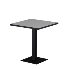 Bistro Table ALFA S 68x68 Ash Grey with Matte Black Edge