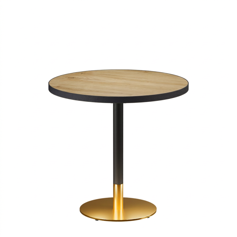 Bistro Table OMEGA R fi 68 Ancient Oak with Matte Black Edge