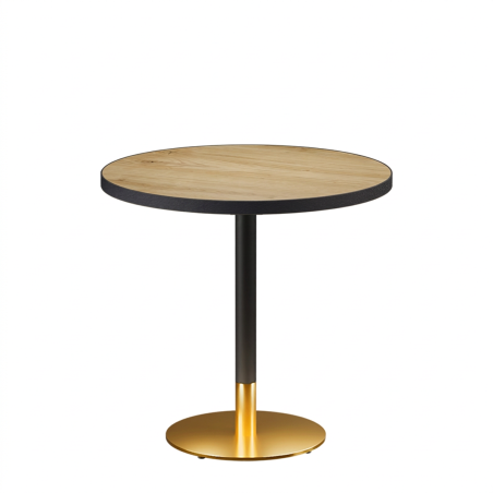 Bistro Table OMEGA R fi 68 Ancient Oak with Matte Black Edge