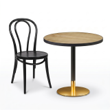 Bistro Table OMEGA R fi 68 Ancient Oak with Matte Black Edge