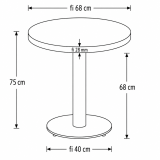 Bistro Table OMEGA R fi 68 Ancient Oak with Matte Black Edge