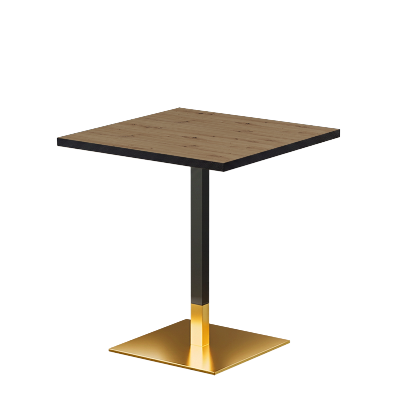 Bistro Table OMEGA 68x68 Artisan Oak with Matte Black Edge