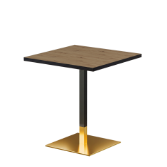 Bistro Table OMEGA 68x68 Artisan Oak with Matte Black Edge