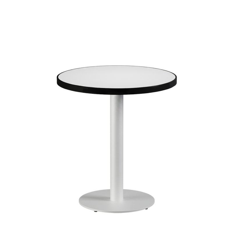 Bistro Table ALFA R fi 68 White with Matte Black Edge