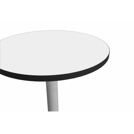 Bistro Table ALFA R fi 68 White with Matte Black Edge