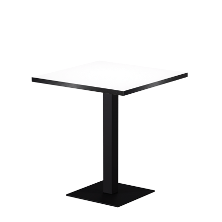 Bistro Table ALFA S 68x68 White with Matte Black Edge