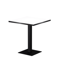 Bistro Table ALFA S 68x68 White with Matte Black Edge