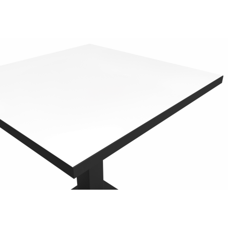 Bistro Table ALFA S 68x68 White with Matte Black Edge
