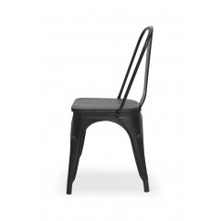 Cafe chair PARIS inspired TOLIX black with wooden seat