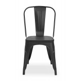 Cafe chair PARIS inspired TOLIX black with wooden seat