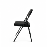 Catering Folding Chair POLY 4 Black Faux Leather