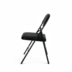 Catering Folding Chair POLY 4 Black Faux Leather