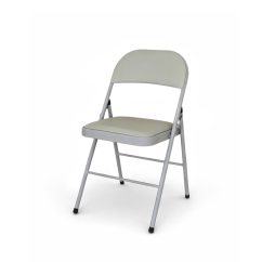 Catering Folding Chair POLY 4 Grey Faux Leather