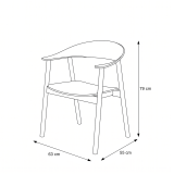 Wooden Restaurant Chair HORIZON Smoky