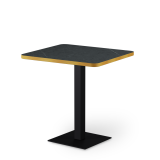 Bistro Table ALFA 68x68 Dry Grey Stone with rounded Gold edging