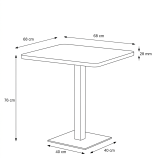 Bistro Table ALFA 68x68 Dry Grey Stone with rounded Gold edging